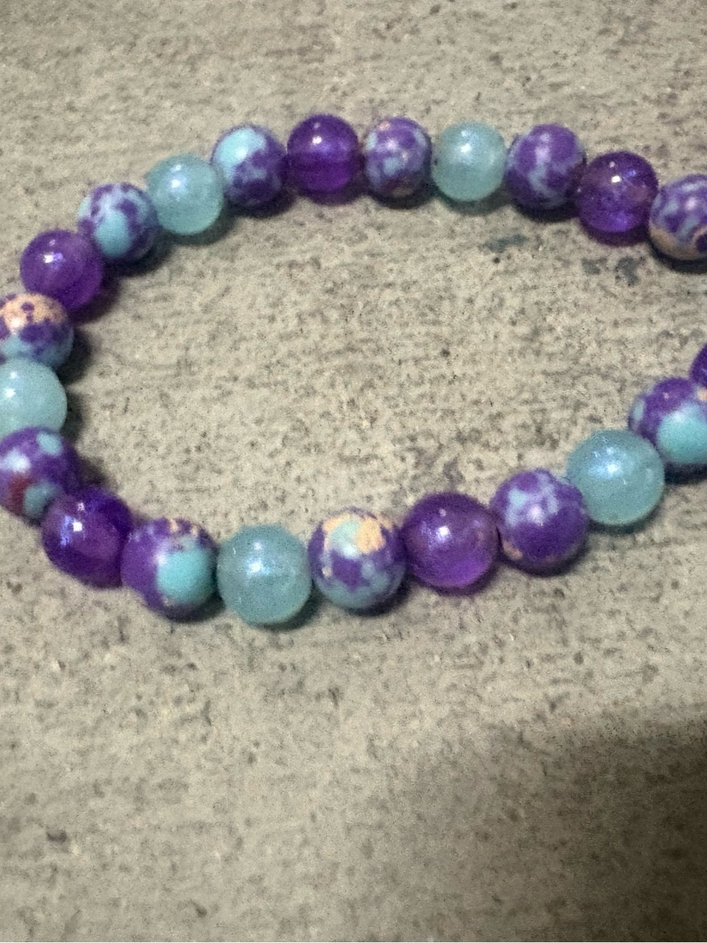 Fun And Funky Purple Beaded Elastic Bracelet
